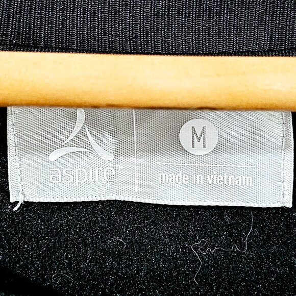 Aspire Womens Black Long Sleeve Sweatshirt M Zipper Pockets & Crew Neck~SW112.11 - Picture 5 of 7